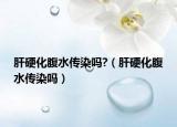 肝硬化腹水传染吗?（肝硬化腹水传染吗）
