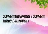 乙肝小三阳治疗指南（乙肝小三阳治疗方法有哪些）