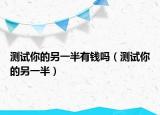 测试你的另一半有钱吗（测试你的另一半）
