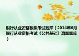 银行从业资格模拟考试题库（2014年6月银行从业资格考试《公共基础》真题题库）