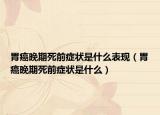胃癌晚期死前症状是什么表现（胃癌晚期死前症状是什么）