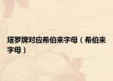 塔罗牌对应希伯来字母（希伯来字母）