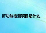 肝功能检测项目是什么