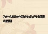 为什么精神分裂症的治疗时间是巩固期