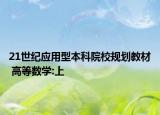 21世纪应用型本科院校规划教材 高等数学:上