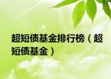 超短债基金排行榜（超短债基金）