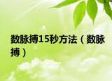 数脉搏15秒方法（数脉搏）