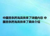 中国首条跨海高铁来了详细内容 中国首条跨海高铁来了具体介绍