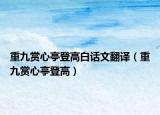 重九赏心亭登高白话文翻译（重九赏心亭登高）