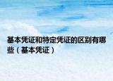 基本凭证和特定凭证的区别有哪些（基本凭证）