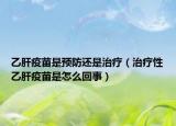 乙肝疫苗是预防还是治疗（治疗性乙肝疫苗是怎么回事）