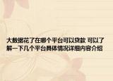 大数据花了在哪个平台可以贷款 可以了解一下几个平台具体情况详细内容介绍