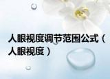 人眼视度调节范围公式（人眼视度）
