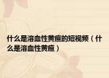 什么是溶血性黄疸的短视频（什么是溶血性黄疸）
