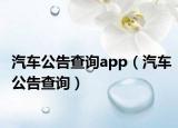 汽车公告查询app（汽车公告查询）