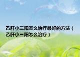 乙肝小三阳怎么治疗最好的方法（乙肝小三阳怎么治疗）