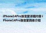 iPhone14Pro渐变紫详细内容 iPhone14Pro渐变紫具体介绍
