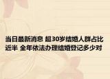 当日最新消息 超30岁结婚人群占比近半 全年依法办理结婚登记多少对