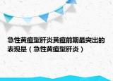 急性黄疸型肝炎黄疸前期最突出的表现是（急性黄疸型肝炎）