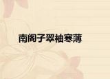 南阁子翠袖寒薄