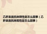 乙肝表面抗体阴性是怎么回事（乙肝表面抗体阳性是怎么回事）