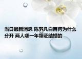 当日最新消息 陈羽凡白百何为什么分开 两人哪一年领证结婚的