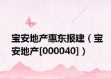 宝安地产惠东报建（宝安地产[000040]）