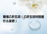 看懂乙肝五项（乙肝五项对照是什么意思）