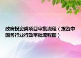政府投资类项目审批流程（投资中国各行业行政审批流程图）
