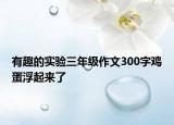 有趣的实验三年级作文300字鸡蛋浮起来了