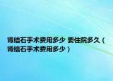 肾结石手术费用多少 要住院多久（肾结石手术费用多少）