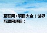 互联网+项目大全（世界互联网项目）