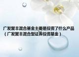 广发聚丰混合基金主要是投资了什么产品（广发聚丰混合型证券投资基金）