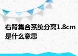 右肾集合系统分离1.8cm是什么意思