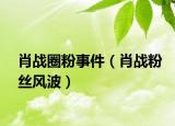 肖战圈粉事件（肖战粉丝风波）