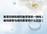 身受同感和感同身受意思一样吗（身同感受与感同身受有什么区别）