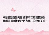 今日最新更新内容 成都本次疫情的源头是哪里 最新封闭小区名单一览公布了吗