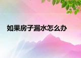 如果房子漏水怎么办