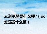 uc浏览器是什么梗?（uc浏览器什么梗）