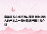 翡翠原石在哪里可以找到 缅甸是最大的产地之一具体情况详细内容介绍