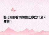 签订购房合同需要注意些什么（签定）