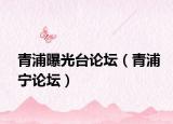 青浦曝光台论坛（青浦宁论坛）