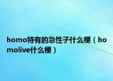 homo特有的急性子什么梗（homolive什么梗）