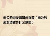 申公豹道友请留步来源（申公豹道友请留步什么意思）
