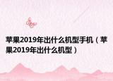 苹果2019年出什么机型手机（苹果2019年出什么机型）