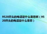 9520开头的电话是什么意思啊（9520开头的电话是什么意思）