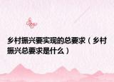 乡村振兴要实现的总要求（乡村振兴总要求是什么）