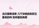 当日最新消息 几千块钱的和田玉是真的吗 如何鉴别真假