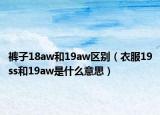 裤子18aw和19aw区别（衣服19ss和19aw是什么意思）