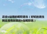 适合b站用的昵称男生（好听的男生网名很有创意的b站昵称男）